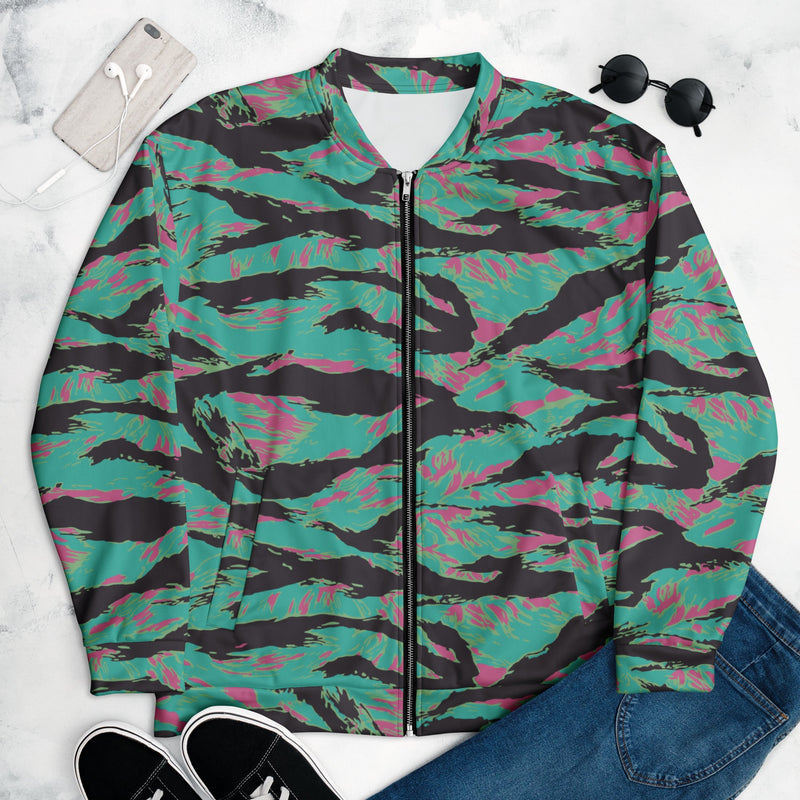 Tiger Stripe Miami CAMO Unisex Bomber Jacket - XS