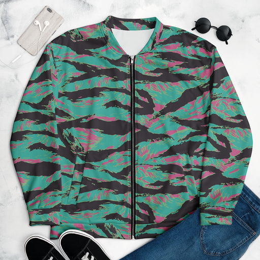 Tiger Stripe Miami CAMO Unisex Bomber Jacket - XS