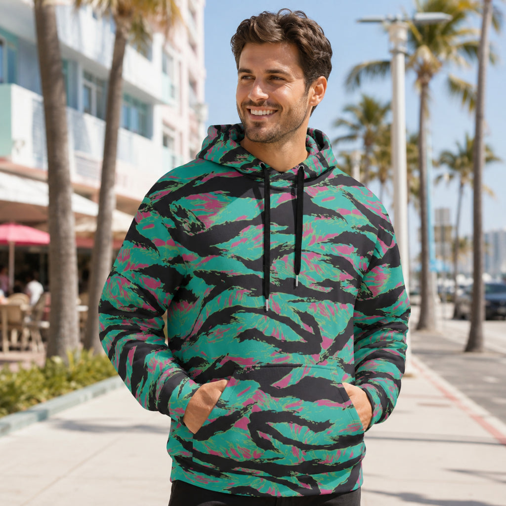 CAMO HQ - Tiger Stripe Miami CAMO Unisex Hoodie - Worldwide Shipping