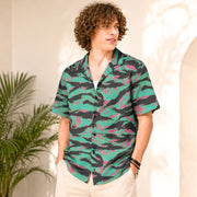 Tiger Stripe Miami CAMO Unisex Short-Sleeve Button Shirt - 2XS - Button-Up