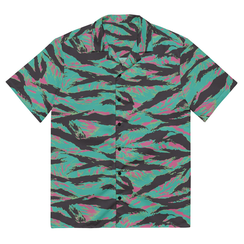 Tiger Stripe Miami CAMO Unisex Short-Sleeve Button Shirt - Button-Up
