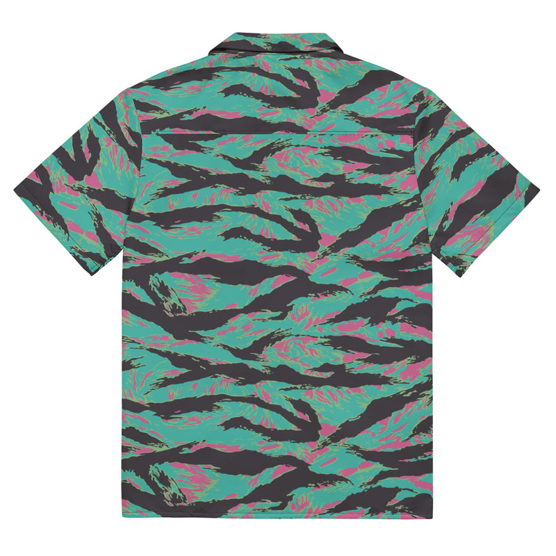 Tiger Stripe Miami CAMO Unisex Short-Sleeve Button Shirt - Button-Up