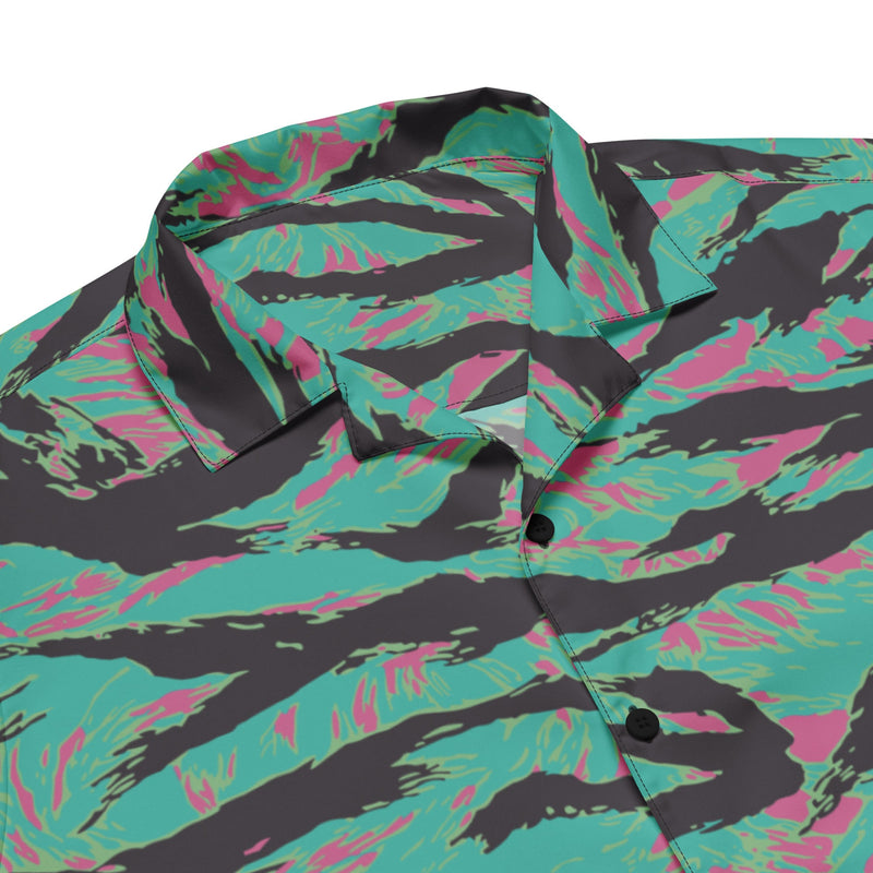 Tiger Stripe Miami CAMO Unisex Short-Sleeve Button Shirt - Button-Up