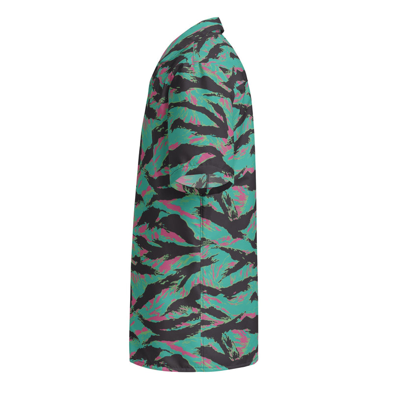 Tiger Stripe Miami CAMO Unisex Short-Sleeve Button Shirt - Button-Up