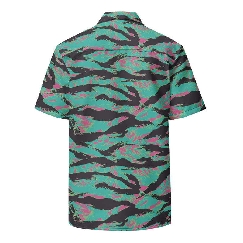 Tiger Stripe Miami CAMO Unisex Short-Sleeve Button Shirt - Button-Up