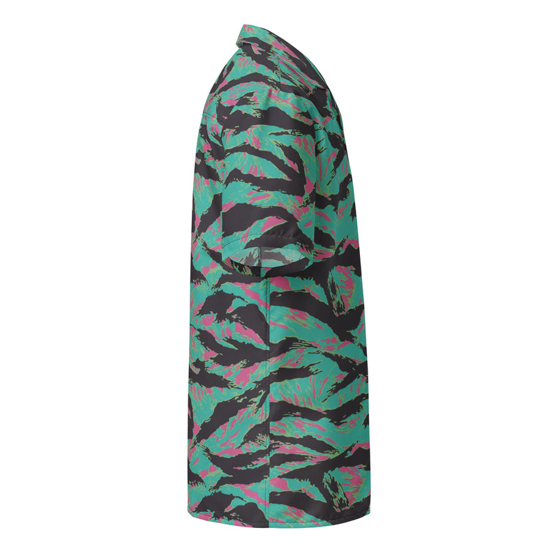 Tiger Stripe Miami CAMO Unisex Short-Sleeve Button Shirt - Button-Up