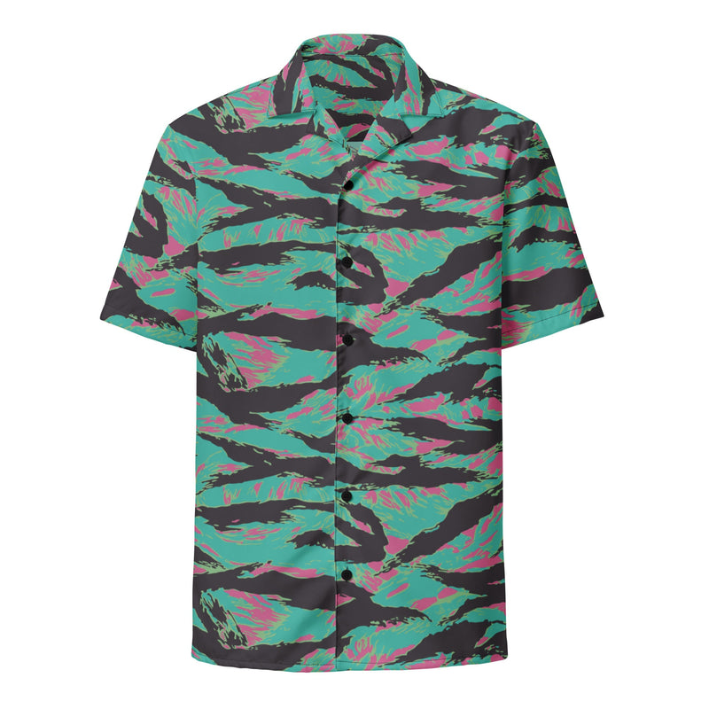 Tiger Stripe Miami CAMO Unisex Short-Sleeve Button Shirt - Button-Up