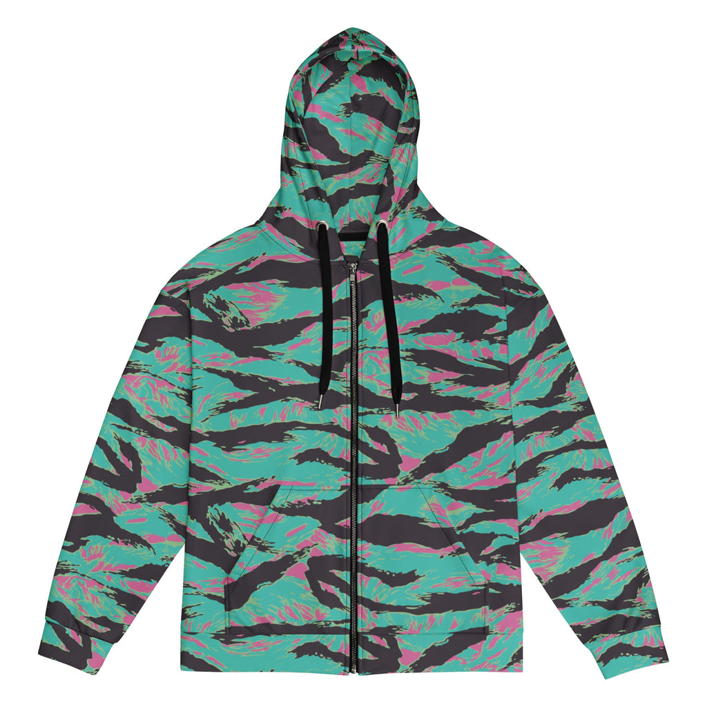 CAMO HQ - Tiger Stripe Miami CAMO Unisex Zip Hoodie - Worldwide