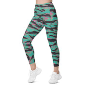 Tiger Stripe Miami CAMO Womens Leggings with Pockets - Women