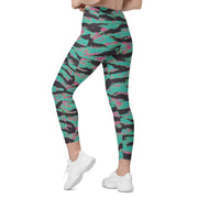 Tiger Stripe Miami CAMO Womens Leggings with Pockets - Women