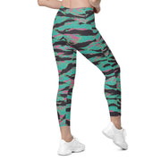 Tiger Stripe Miami CAMO Womens Leggings with Pockets - Women