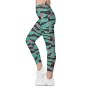 Tiger Stripe Miami CAMO Womens Leggings with Pockets - Women
