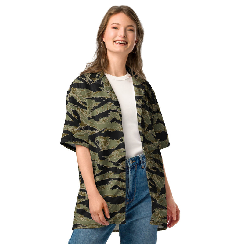 Tiger Stripe Special Forces Advisor Sparse CAMO Unisex Short-Sleeve Button Shirt - Button-Up