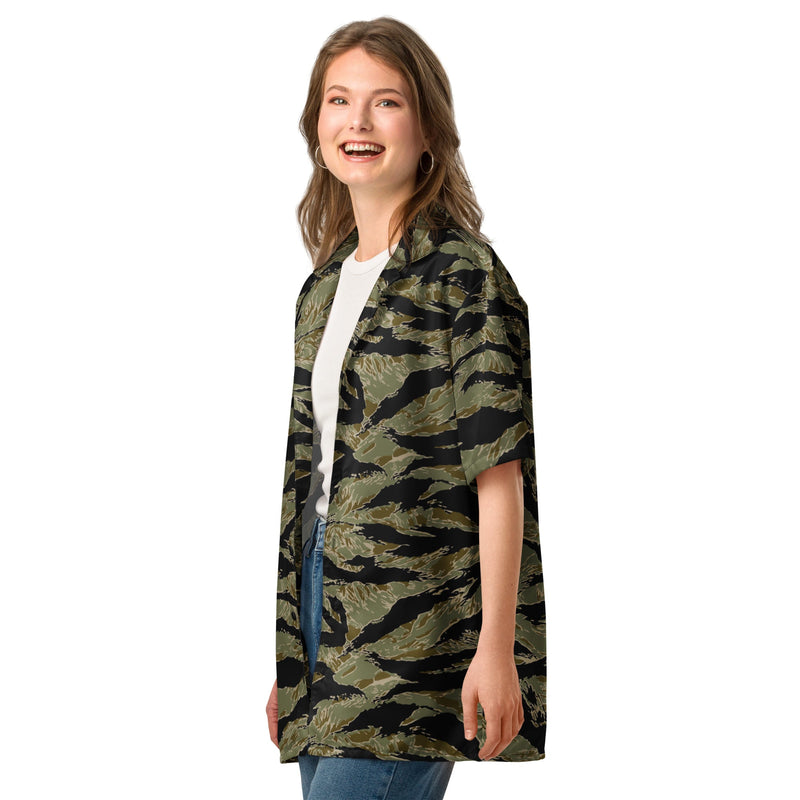 Tiger Stripe Special Forces Advisor Sparse CAMO Unisex Short-Sleeve Button Shirt - Button-Up