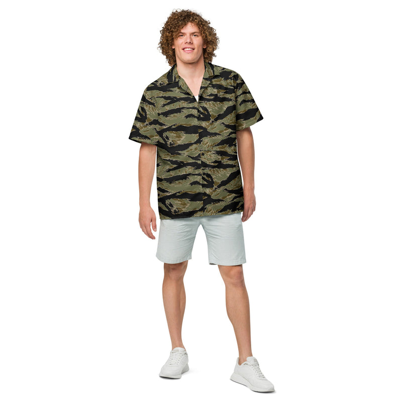 Tiger Stripe Special Forces Advisor Sparse CAMO Unisex Short-Sleeve Button Shirt - Button-Up