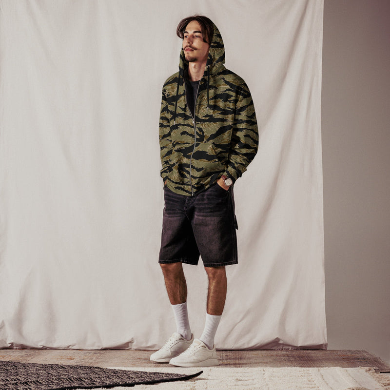 Tiger Stripe Special Forces Advisor Sparse CAMO Unisex Zip Hoodie