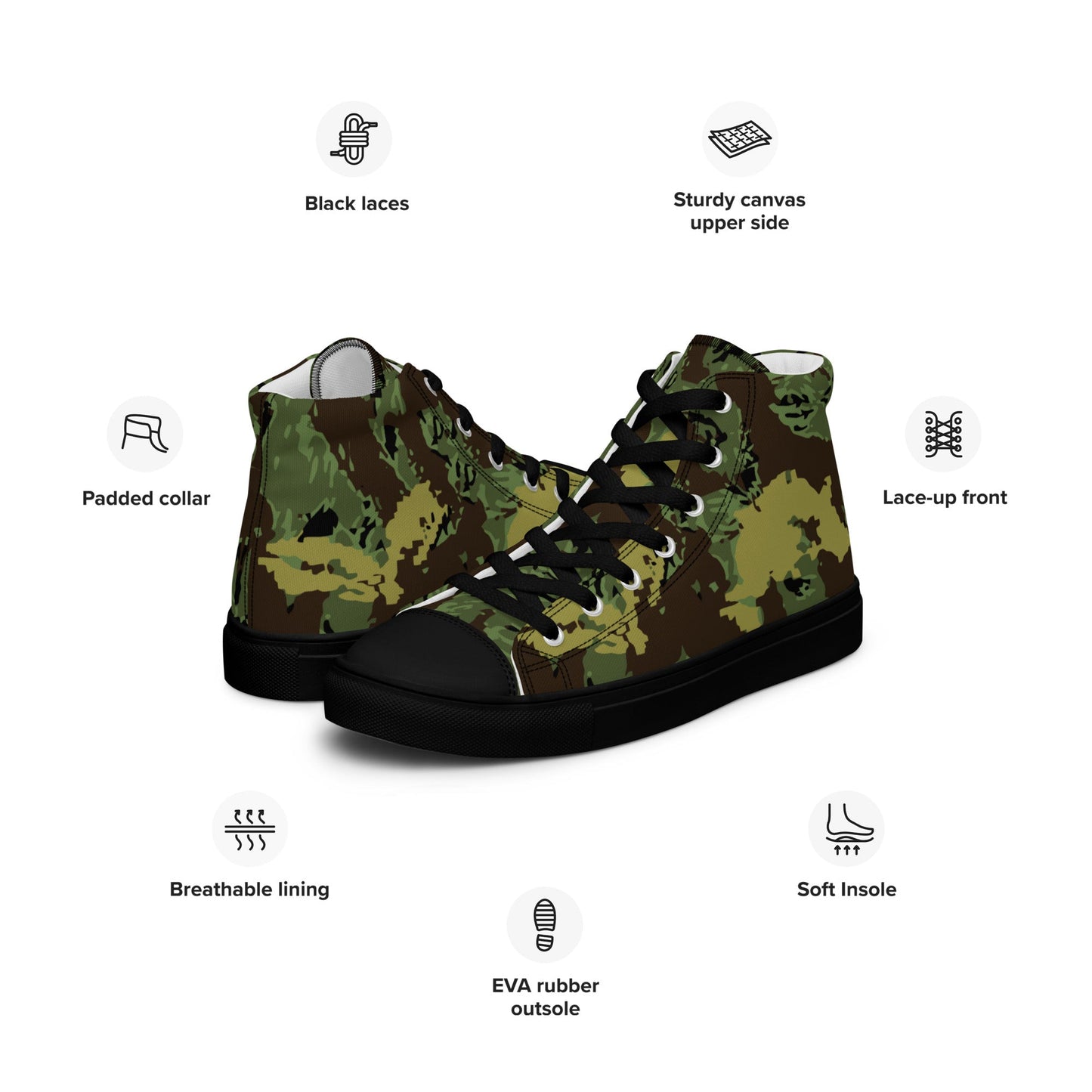 Tiger Stripe Special Purpose Canopy CAMO Mens high top canvas shoes - High Top Canvas Shoes