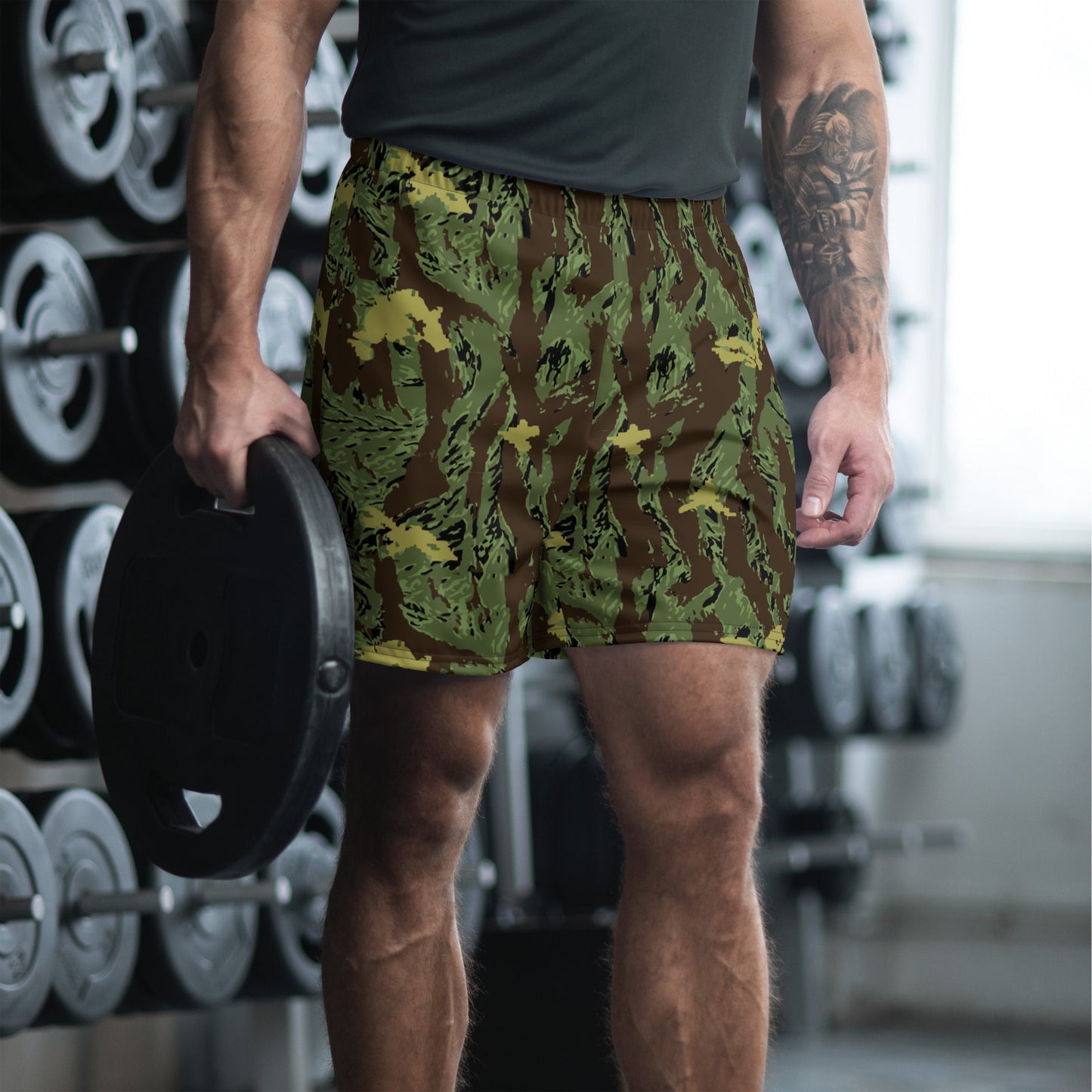 Tiger Stripe Special Purpose Canopy CAMO Unisex Athletic Long Shorts - 2XS