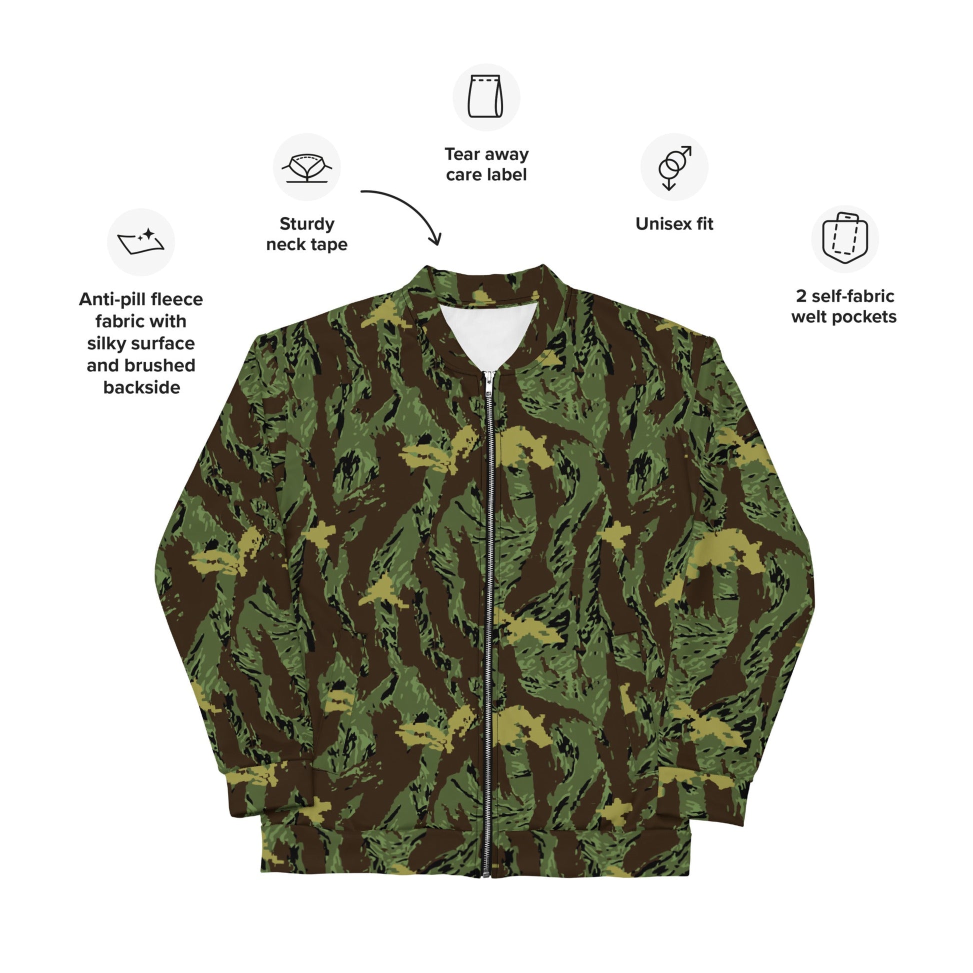 Tiger Stripe Special Purpose Canopy CAMO Unisex Bomber Jacket - Jackets