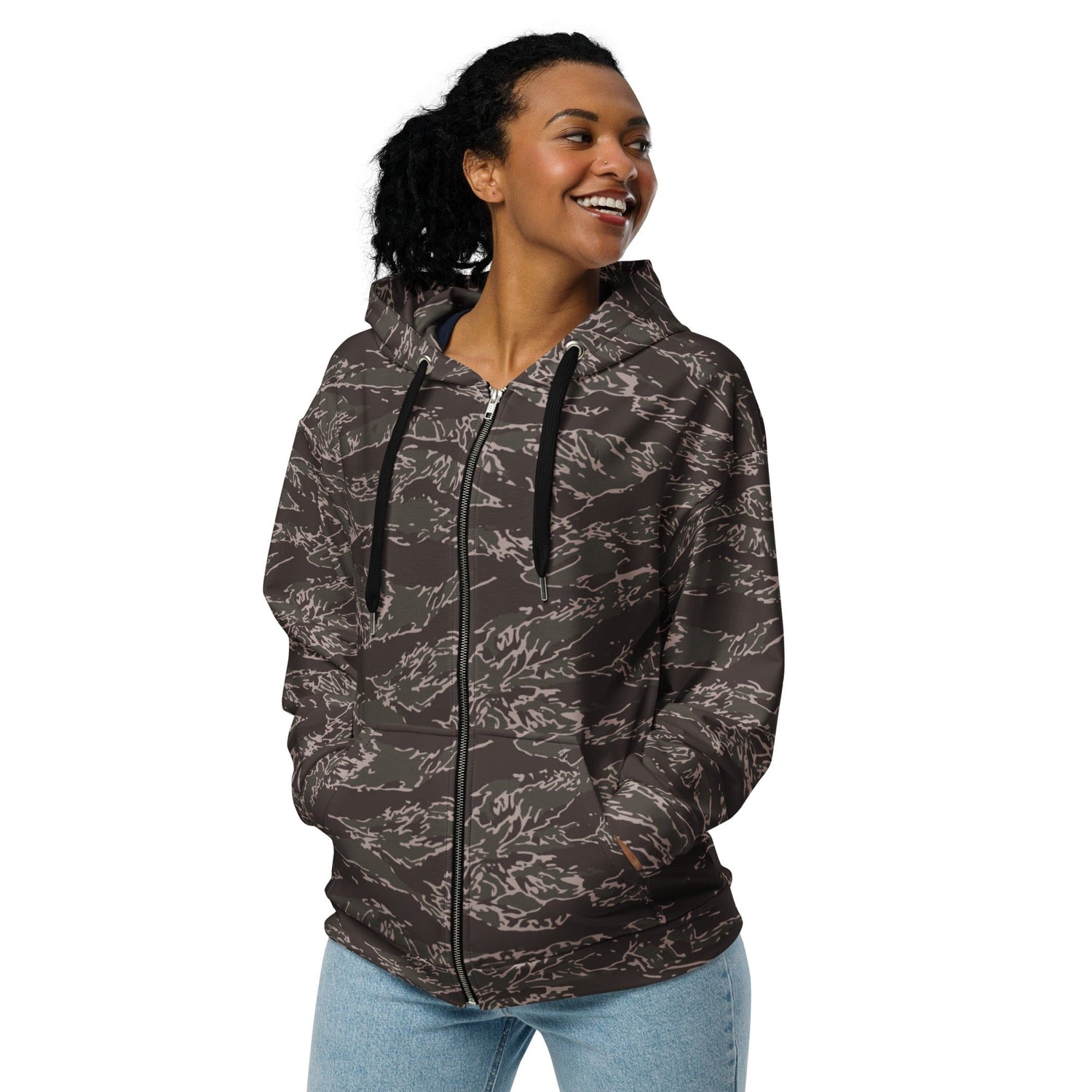 Tiger Stripe Urban CAMO Unisex zip hoodie - Zip Hoodies