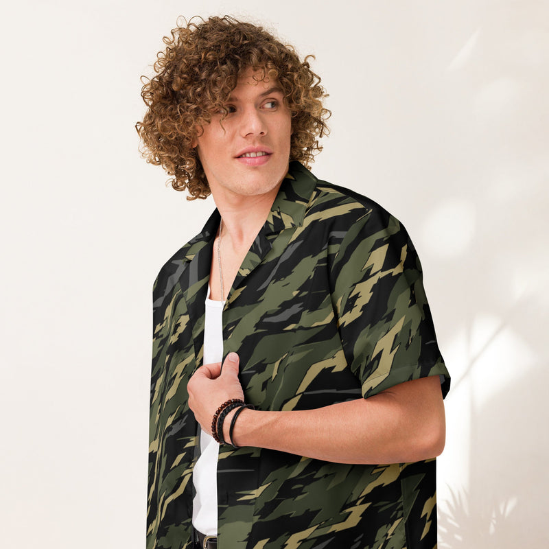 Tiger Stripe Vanguard Jungle CAMO Unisex Short-Sleeve Button Shirt - Button-Up