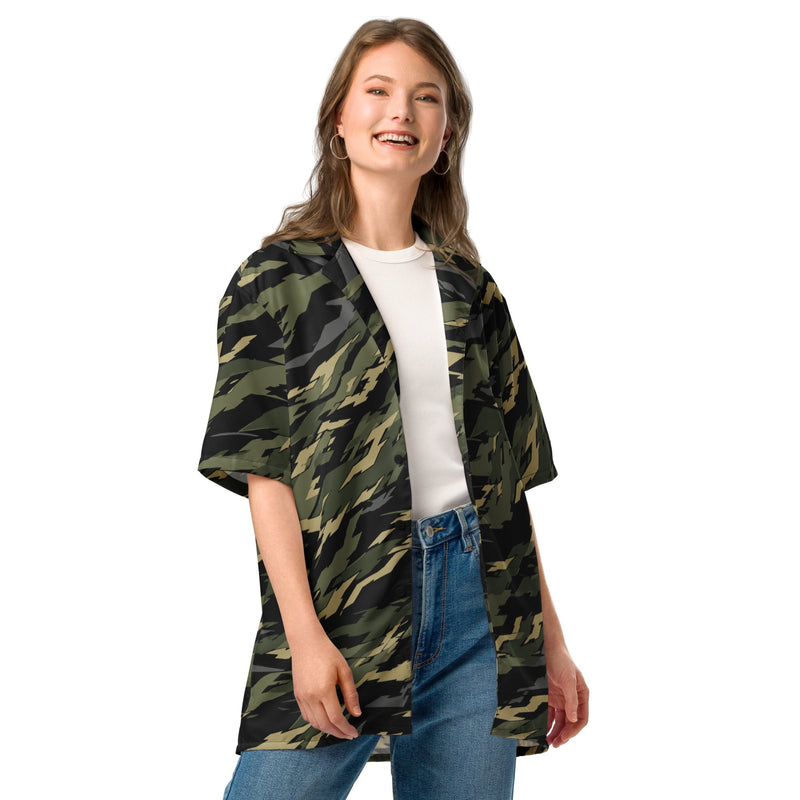 Tiger Stripe Vanguard Jungle CAMO Unisex Short-Sleeve Button Shirt - Button-Up