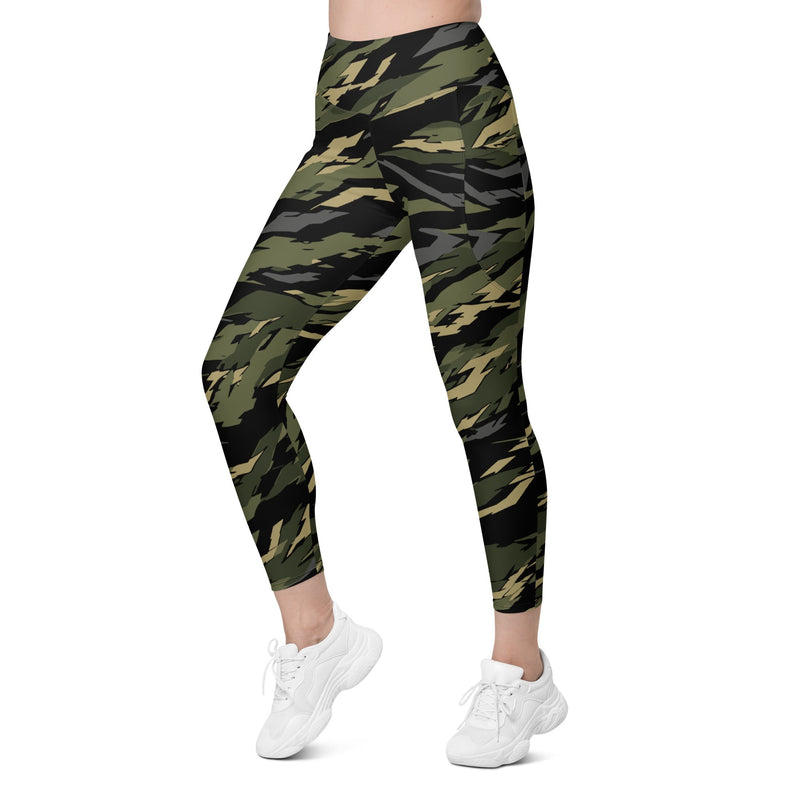 Tiger Stripe Vanguard Jungle CAMO Womens Leggings with Pockets - Women