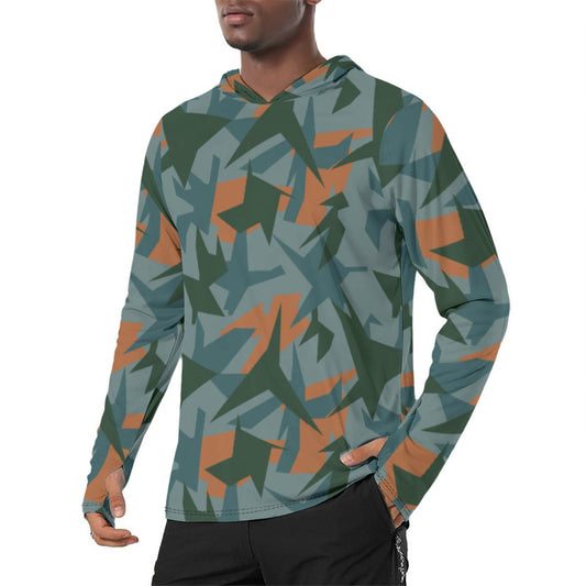 Titanfall Splinter Contrast CAMO Mens Sunscreen Sports Hoodie With Thumb Holes - S / White