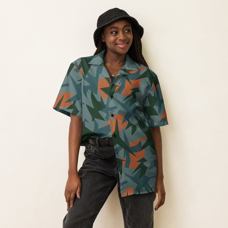 Contrast Vector CAMO Unisex Short-Sleeve Button Shirt - Button-Up