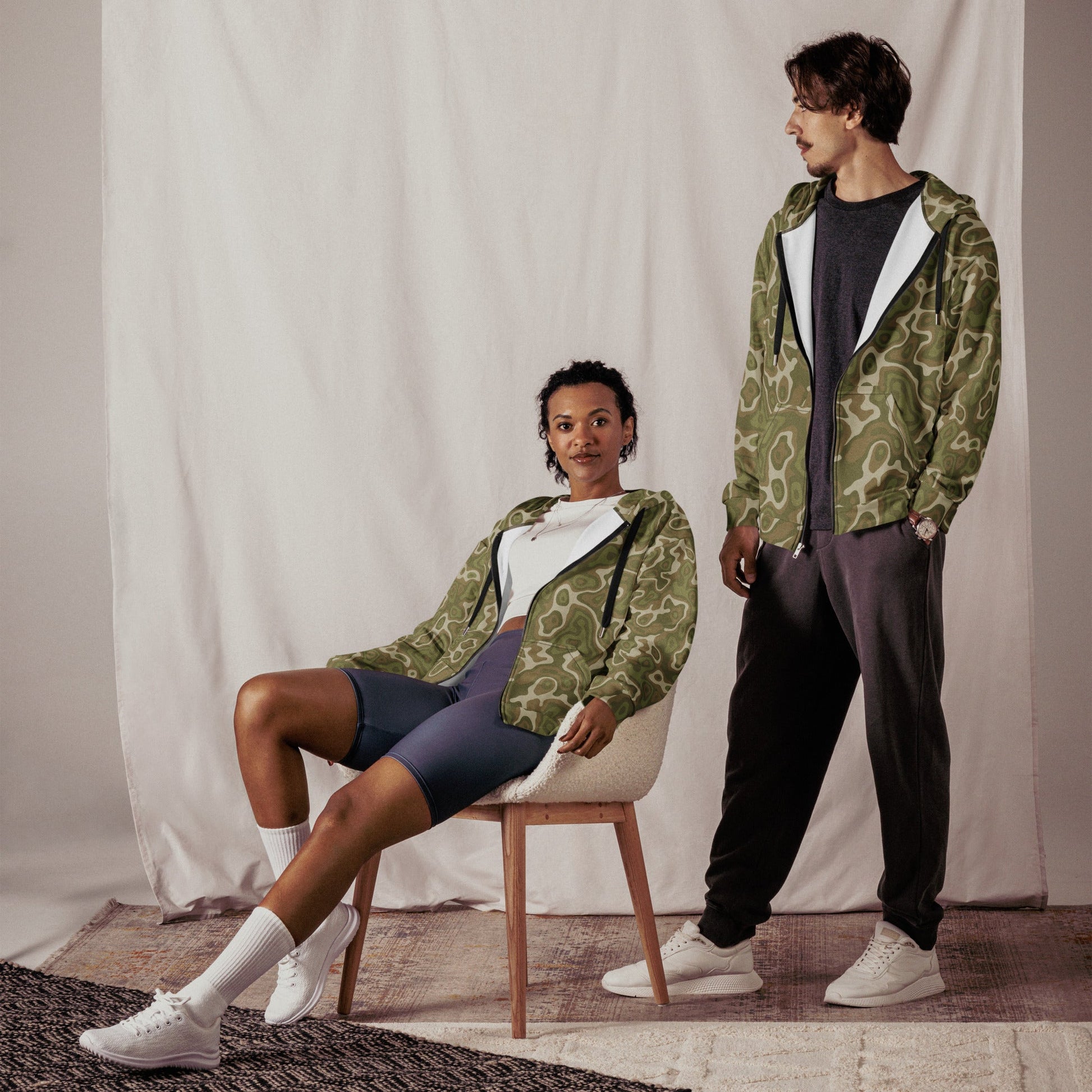 Topo Sage Ridge CAMO Unisex zip hoodie - Zip Hoodies