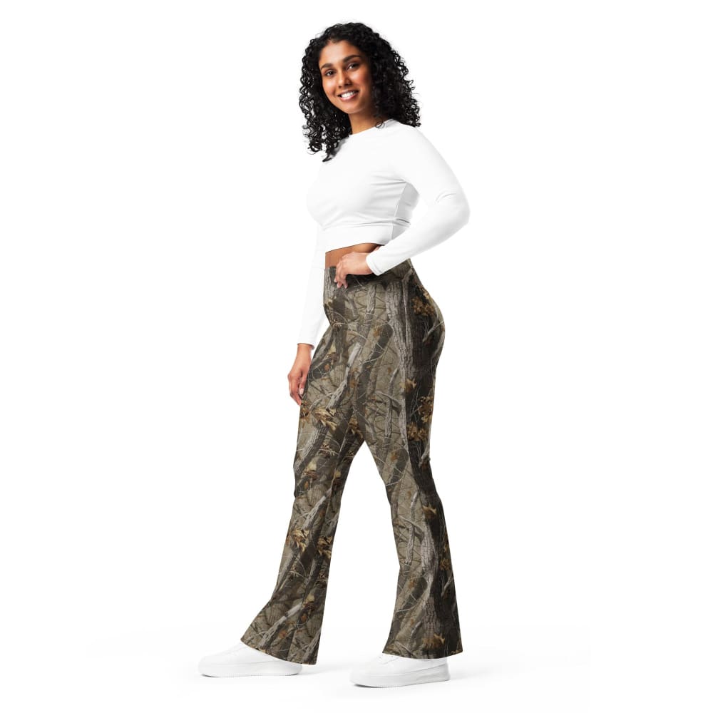 Tree Branch Hunter Fall CAMO Flare leggings - Womens Flare Leggings