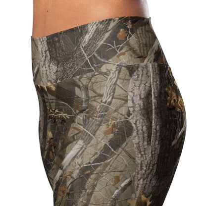 Tree Branch Hunter Fall CAMO Flare leggings - Womens Flare Leggings