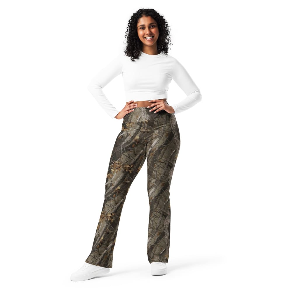 Tree Branch Hunter Fall CAMO Flare leggings - Womens Flare Leggings