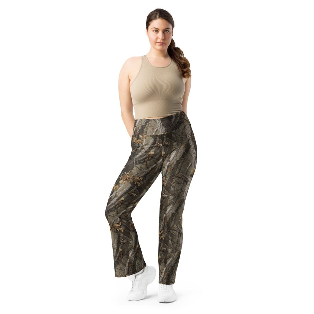 Tree Branch Hunter Fall CAMO Flare leggings - Womens Flare Leggings