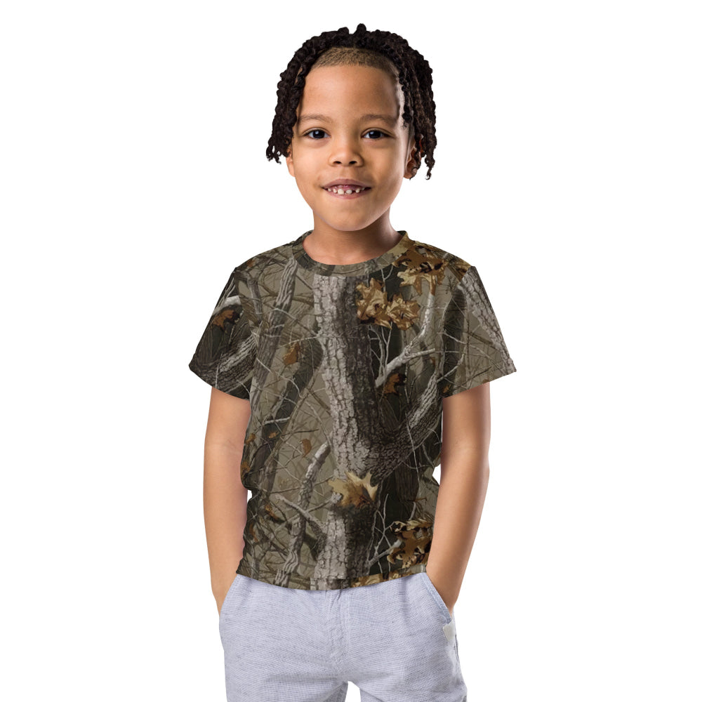 Tree Branch Hunter Fall CAMO Kids crew neck t-shirt - 2T - Crew Neck T-shirt