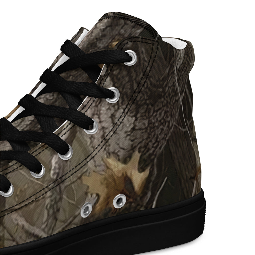 Tree Branch Hunter Fall CAMO Men’s high top canvas shoes - Mens High Top Canvas Shoes