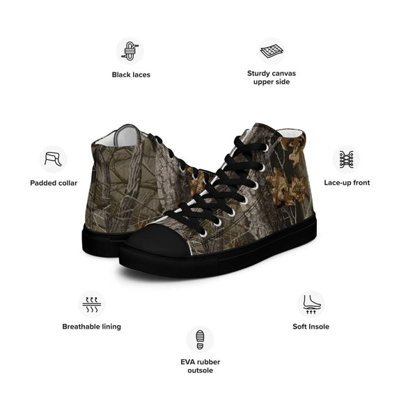 Tree Branch Hunter Fall CAMO Men’s high top canvas shoes