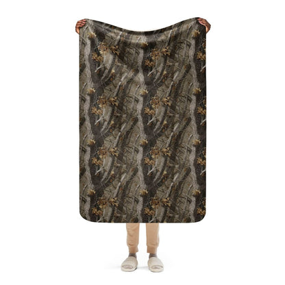 Tree Branch Hunter Fall CAMO Sherpa blanket - 37″×57″ - Sherpa Blanket