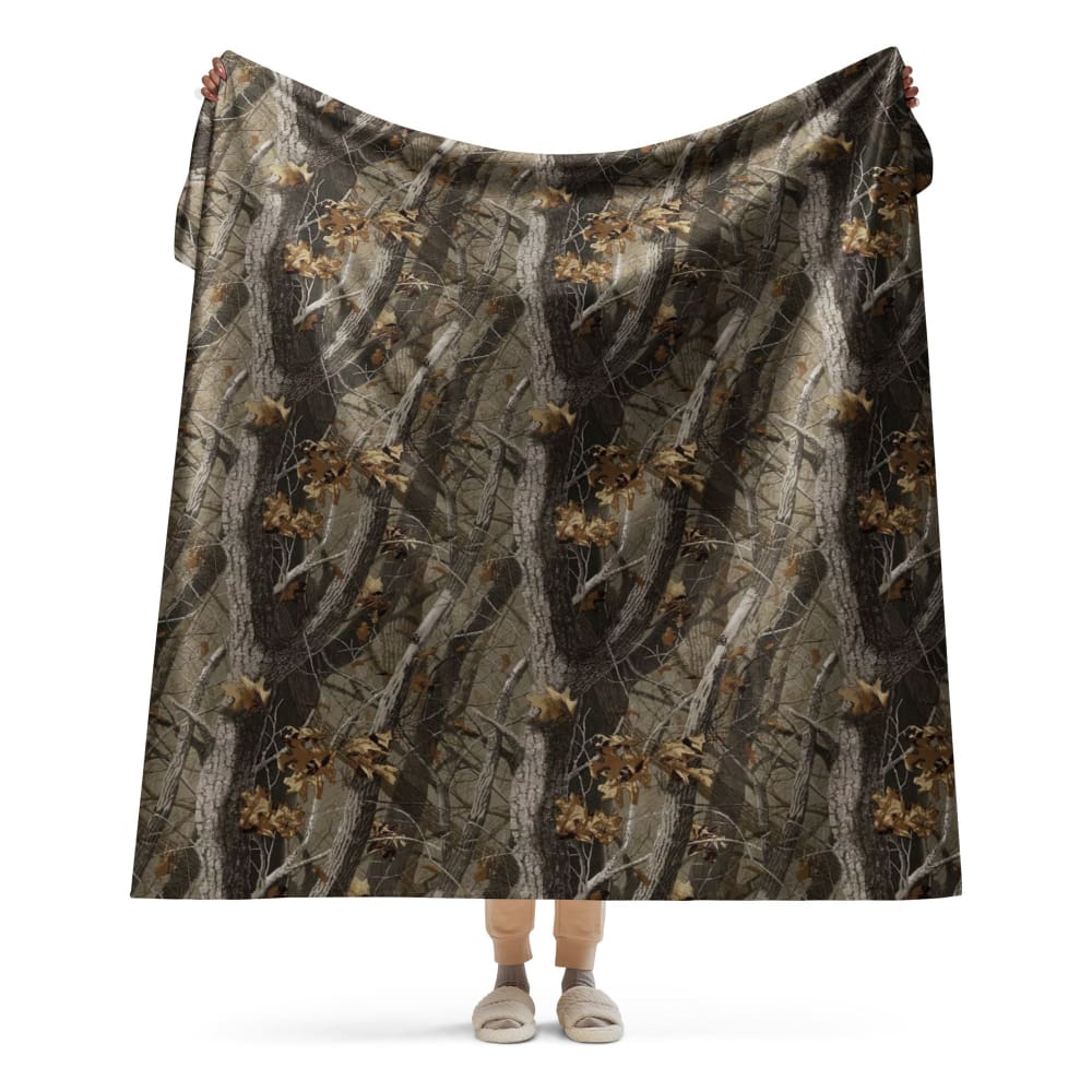 Tree Branch Hunter Fall CAMO Sherpa blanket - 60″×80″ - Sherpa Blanket