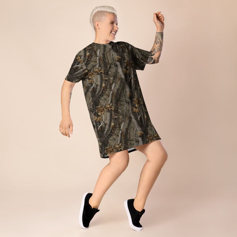 Tree Branch Hunter Fall CAMO T-shirt dress