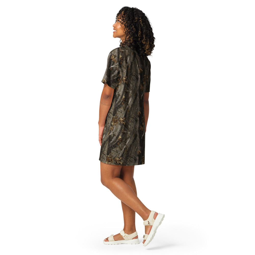 Tree Branch Hunter Fall CAMO T-shirt dress - Womens T-Shirt Dress