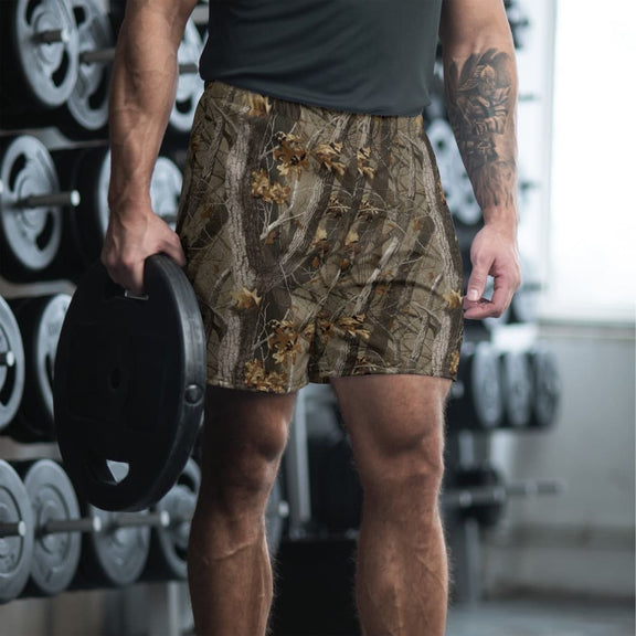 Tree Branch Hunter Fall CAMO Unisex Athletic Long Shorts - 2XS