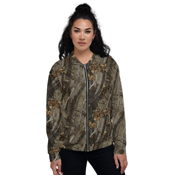 Tree Branch Hunter Fall CAMO Unisex Bomber Jacket