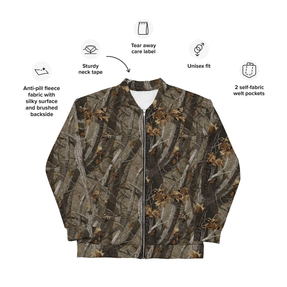 Tree Branch Hunter Fall CAMO Unisex Bomber Jacket