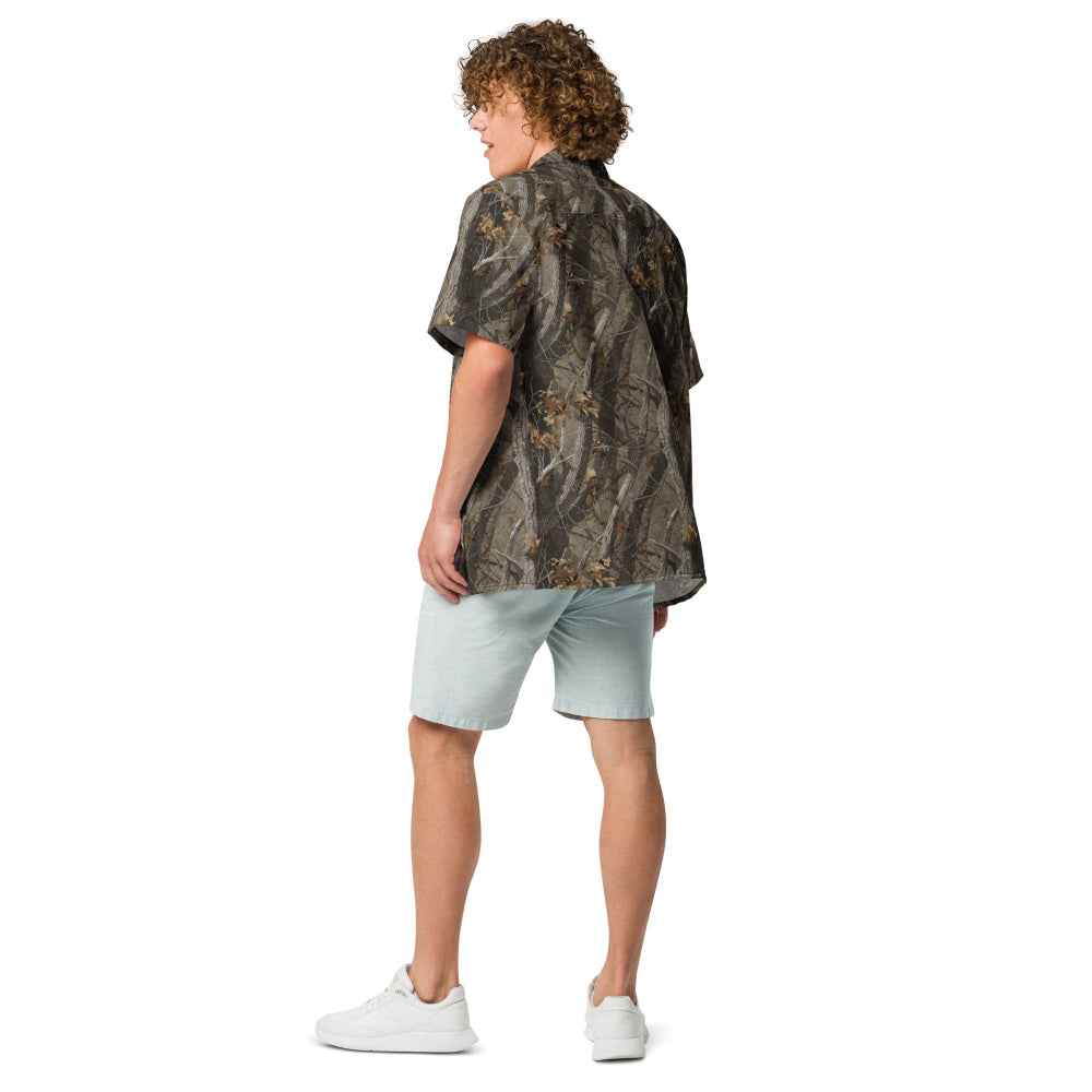 Tree Branch Hunter Fall CAMO Unisex button shirt - Button Shirt