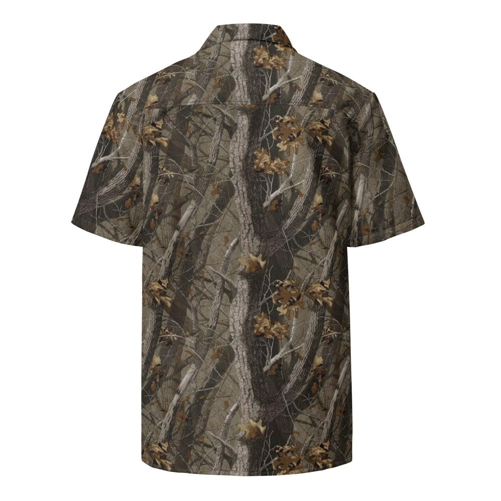 Tree Branch Hunter Fall CAMO Unisex button shirt - Button Shirt