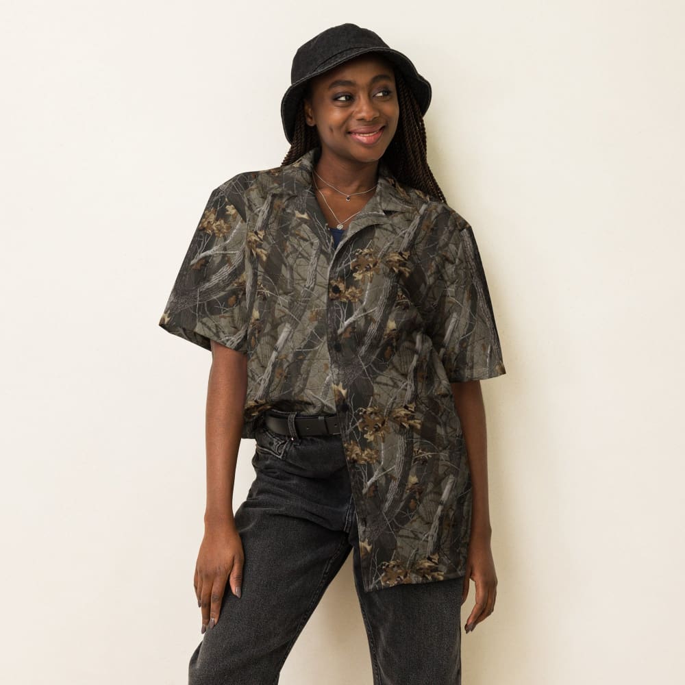 Tree Branch Hunter Fall CAMO Unisex button shirt - Unisex Button Shirt