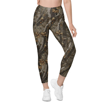 Tree Branch Hunter Fall CAMO Women’s Leggings with pockets - Womens With Pockets