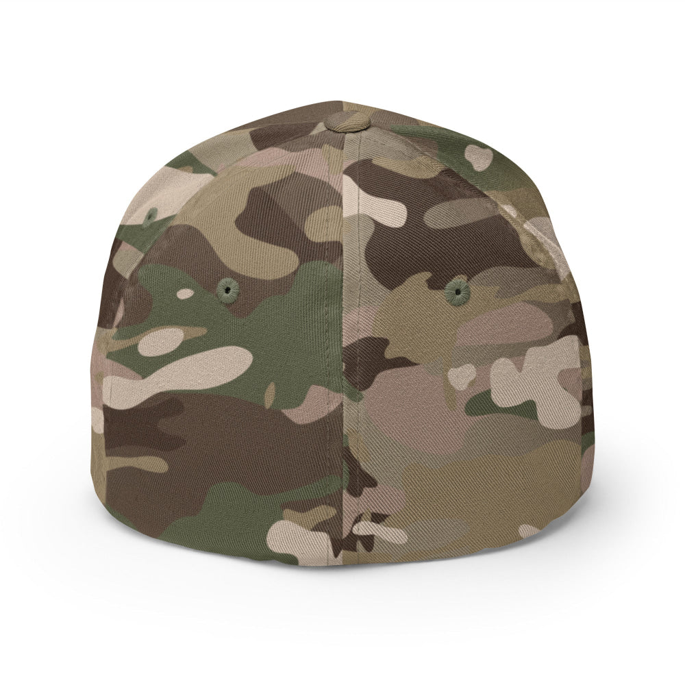 CAMO HQ Trident Logo Embroidered Flexfit Structured Twill Cap