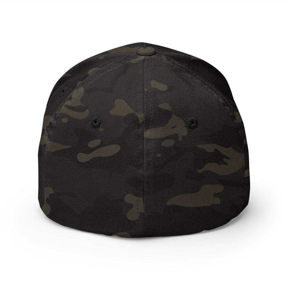 CAMO HQ Trident Logo Embroidered Flexfit Structured Twill Cap